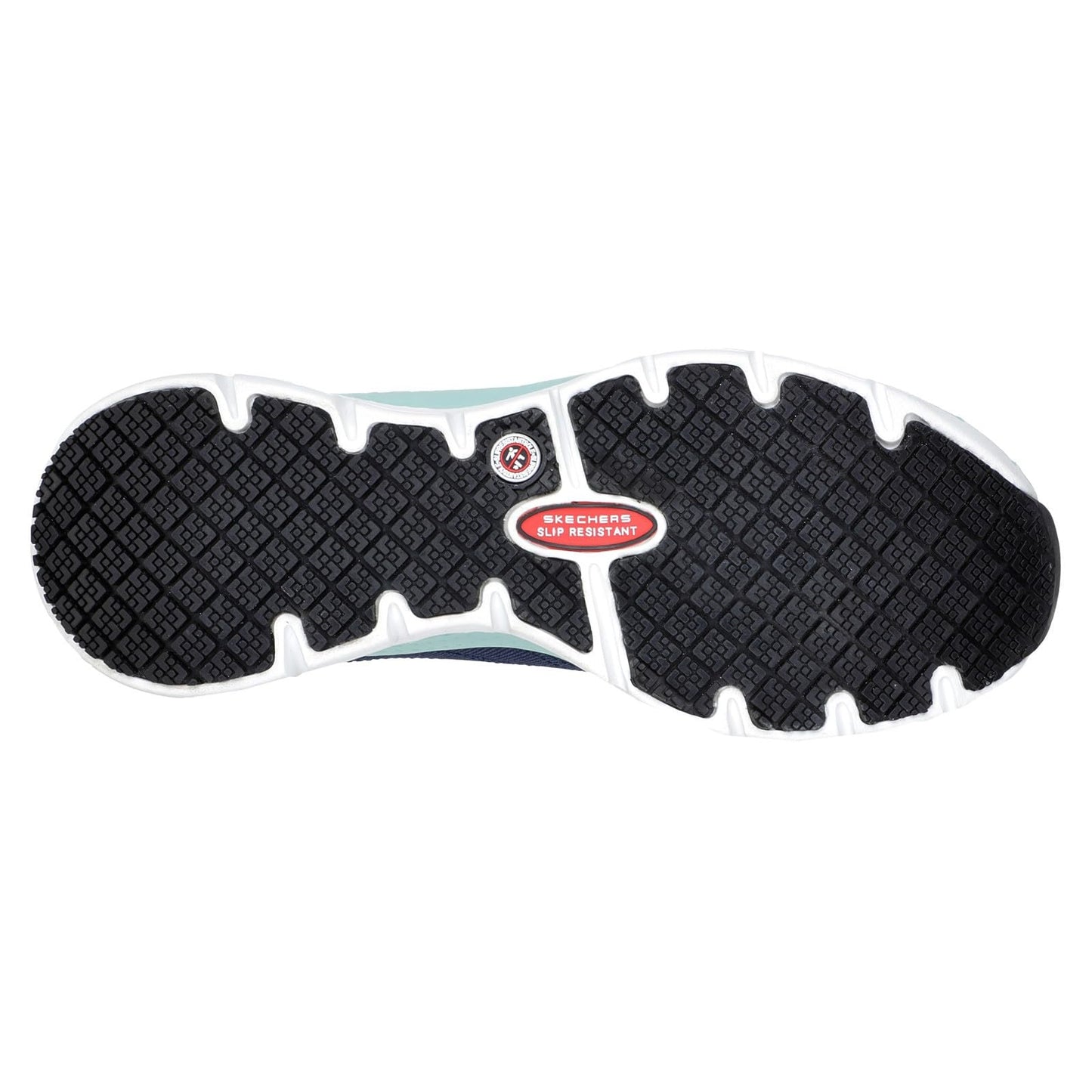 Skechers Work Arch Fit SR Composite Toe - Sneakers for Women - Padded Tongue - Rubber Traction Outsole Navy/Aqua 5.5 B - Medium