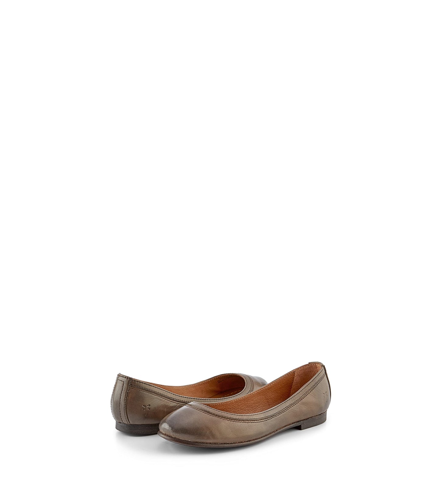 Frye Carson Ballet Flats for Women - Premium Tumbled Leather Lining, Leather Outsole - 3/8" Heel, Warm Grey - 9.5 M