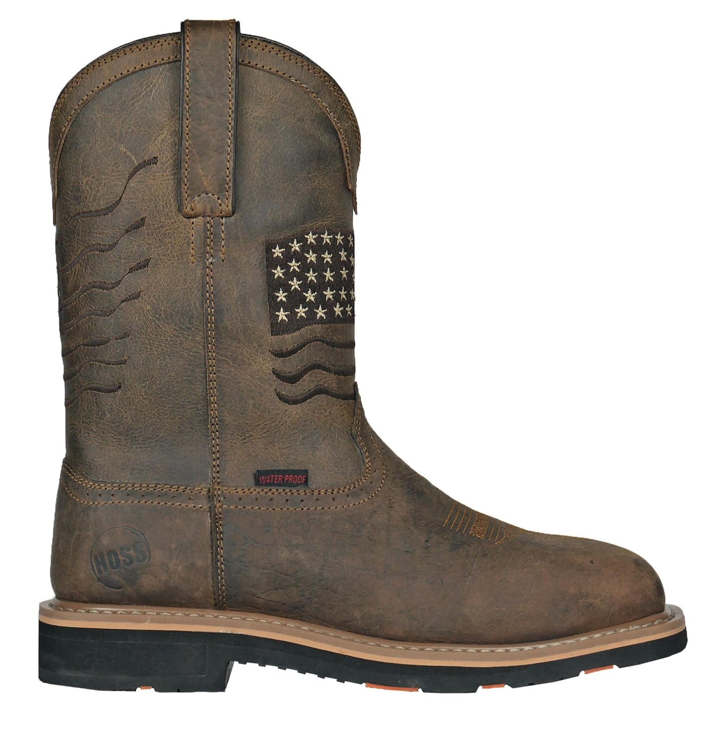 Hoss Rushmore CT WP PR Rancher Buff - Big Sizes - Boots for Men - Leather Upper - Slide Closure Brown 8 EE - Wide