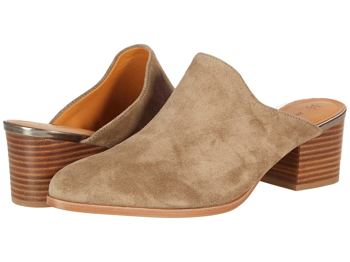 Johnston & Murphy® Trista Suede Mules for Women – Leather Construction - Ortholite® Footbed Taupe Suede 9.5 M