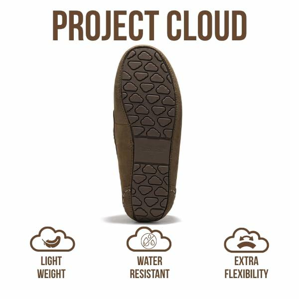 Project Cloud 100% Genuine Leather Slippers for Women - Fur Lined Outdoor Slippers for Women Footwear with Memory Foam - Stylish Womens Moccasin (Cathi, TAUP, 9)