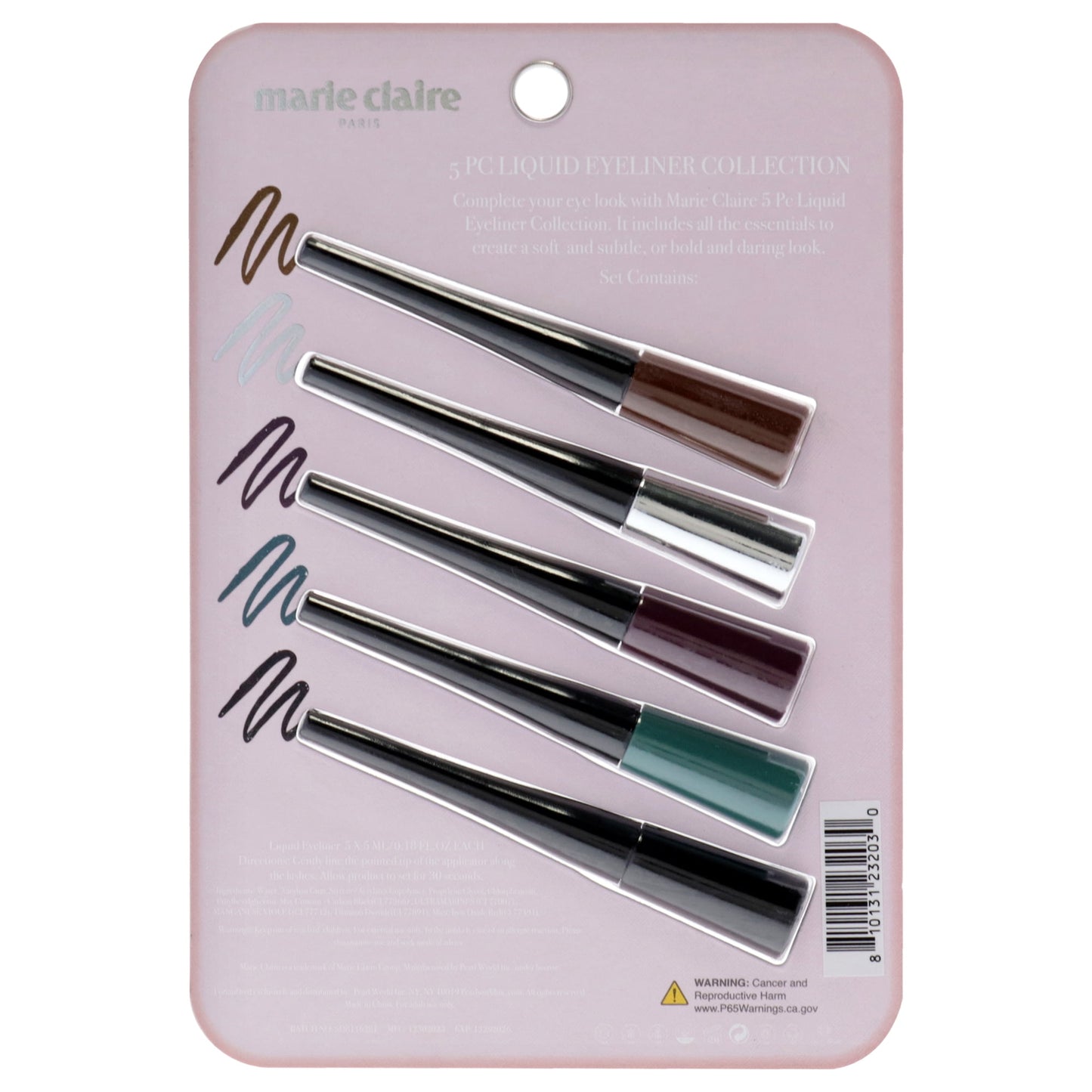 Liquid Eyeliner Collection Set by Marie Claire for Women - 5 Pc Liquid Eyeliner
