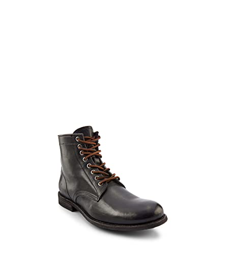 Frye Tyler Lace Up Boots for Men Crafted from Soft Vintage Leather with Blake Construction, Burnished Toe and Heel, and Rubber Inserts on Leather Soles – 5 ¾” Shaft Height, Black - 8 M