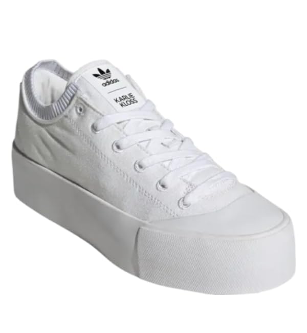 Adidas x Karlie Kloss XX92 Canvas Platform Sneaker in White/White/Black Size 5