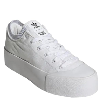 Adidas x Karlie Kloss XX92 Canvas Platform Sneaker in White/White/Black Size 5