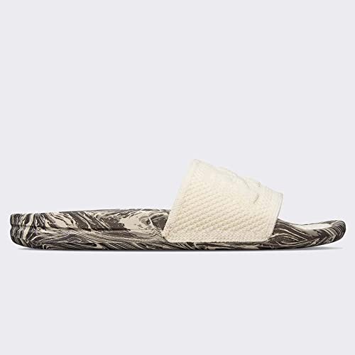 APL: Athletic Propulsion Labs Women's Big Logo Techloom Slide, (6, Pristine/Silver Travertine/Marble, Numeric_6)