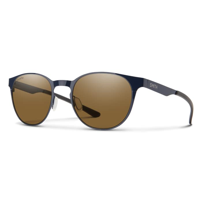 SMITH Eastbank Metal PJP52L5 52MM French Navy/Chromapop Polarized Brown Round Sunglasses for Men for Women +BUNDLE with ACCESSORY EYEWEAR KIT