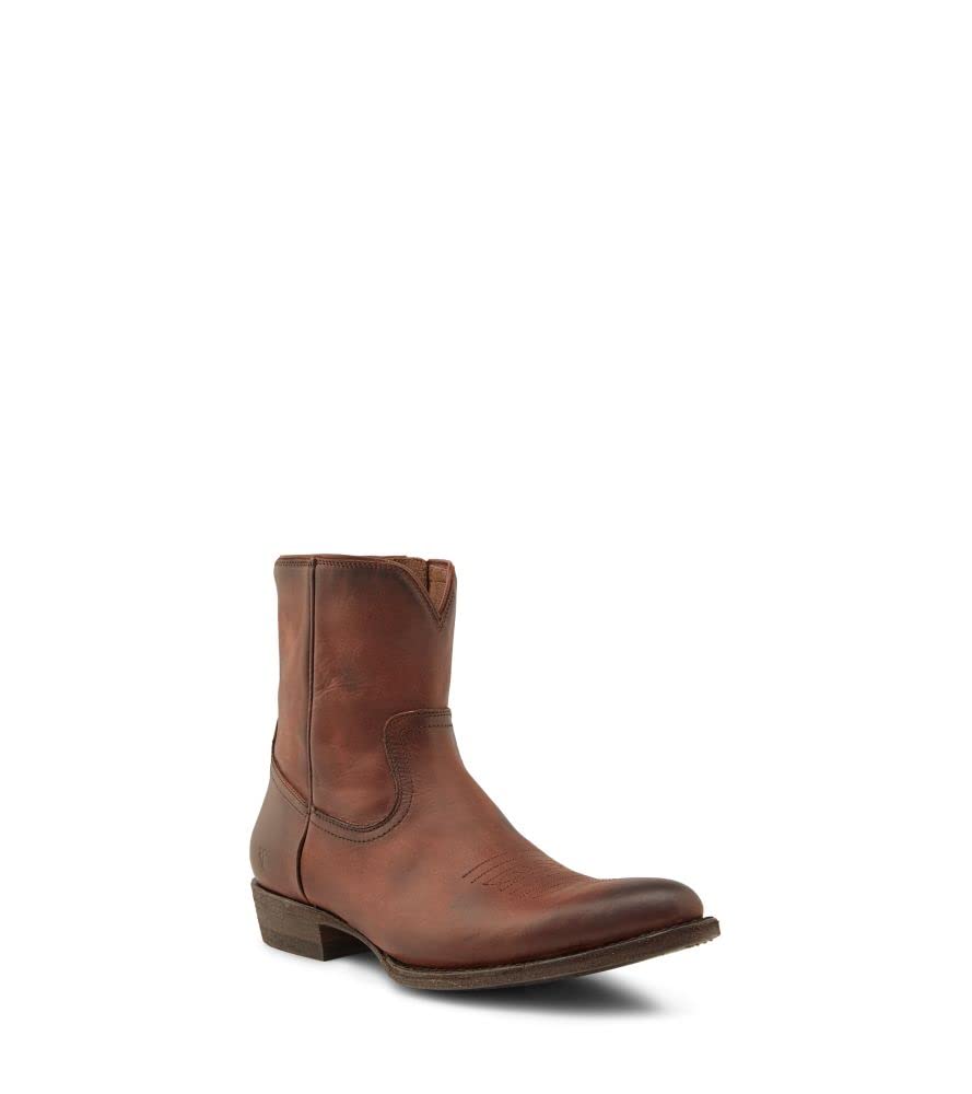 Frye Men's Austin Inside Zip Western Boot, Cognac - Renice Leather - 10M