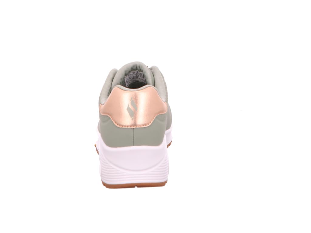 Skechers Women's Uno - Shimmer Away Wedge Slip-On Fashion Sneakers, Sage, 6