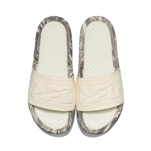APL: Athletic Propulsion Labs Women's Big Logo Techloom Slide, (6, Pristine/Silver Travertine/Marble, Numeric_6)