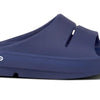 OOFOS OOahh Slide, Navy Blue - Men’s Size 14, Women’s Size 16 - Lightweight Recovery Footwear - Reduces Stress on Feet, Joints & Back - Machine Washable