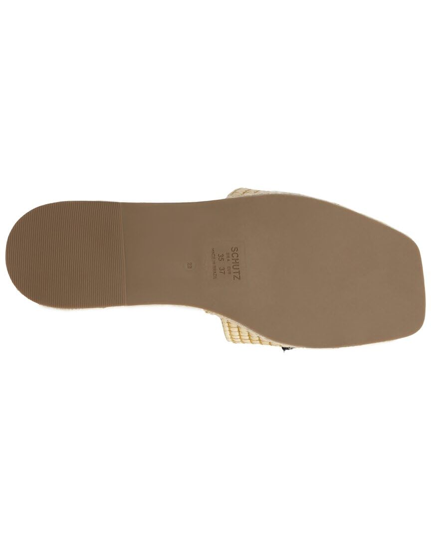 Schutz Women's Emilien Sandal, Black/Natural, 6.5