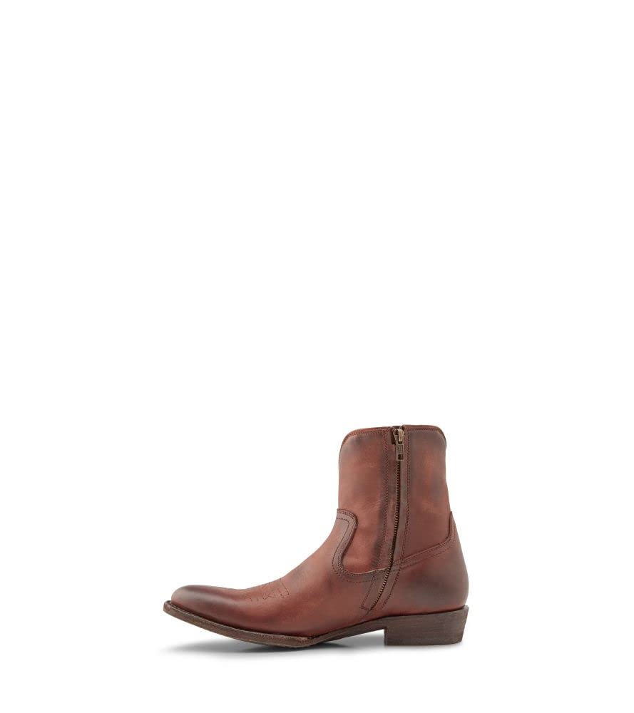 Frye Men's Austin Inside Zip Western Boot, Cognac - Renice Leather - 10M