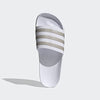 adidas unisex-adult Adilette Aqua Slides White/Platin Metallic/White 11