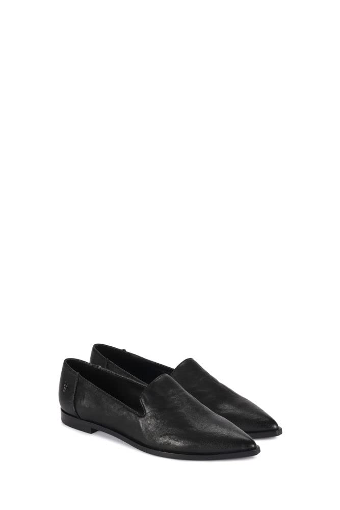 Frye Kenzie Venetian Women's Flat Loafer Shoes - Comfortable Slip-On Design with Premium Leather, Black - Oyster - 9 M