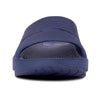 OOFOS OOahh Slide, Navy Blue - Men’s Size 14, Women’s Size 16 - Lightweight Recovery Footwear - Reduces Stress on Feet, Joints & Back - Machine Washable