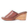 Amaztep Women's Platform Wedge Leather Sandal Open Toe Slip On Walking Comfortable Slide Sandals for Summer Dressy Casual (Brown, Size 6.5, Medium)