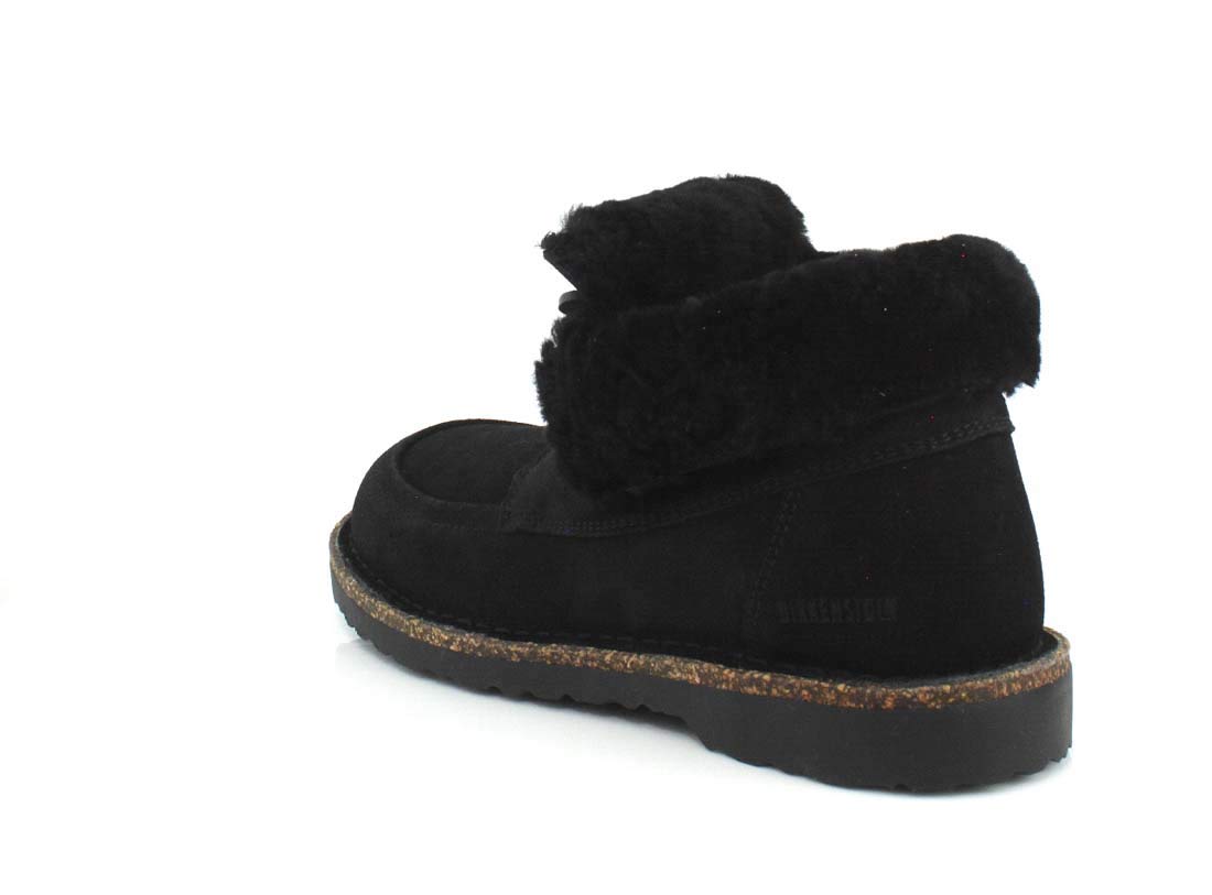 Birkenstock Women's Bakki-2 Black-Black Sherling 38 R