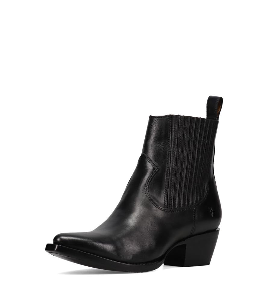 Frye Sacha Chelsea Western Boot - Women’s Stylish Ankle Bootie, Premium Leather, Comfortable, Black - 8.5 M