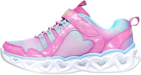 Skechers Kids Girls Heart Lights-Rainbow LUX Sneaker, Pink Multi 1, 4