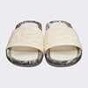 APL: Athletic Propulsion Labs Women's Big Logo Techloom Slide, (6, Pristine/Silver Travertine/Marble, Numeric_6)