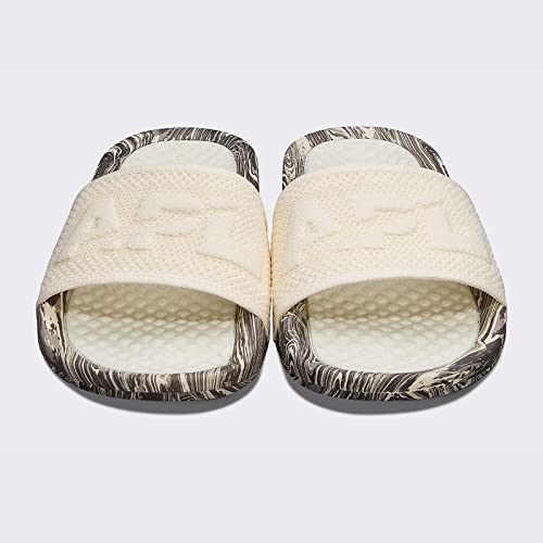 APL: Athletic Propulsion Labs Women's Big Logo Techloom Slide, (6, Pristine/Silver Travertine/Marble, Numeric_6)