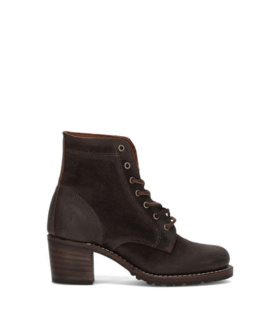Frye Sabrina 6G Lace Up Women's Ankle & Bootie Boots - Premium Leather, Stylish and Comfortable Footwear for Every Occasion, Dark Brown - 9.5