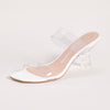 Stuart Weitzman Kristal Clear Sandal for Women - Synthetic Upper, Leather lining, sole, and insole Stylish Dress Shoes - Clear/White 5 B