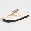 Tory Burch Women's Miller Cloud Lug Sole Sandals, New Cream/Perfect Black, 7 Medium US