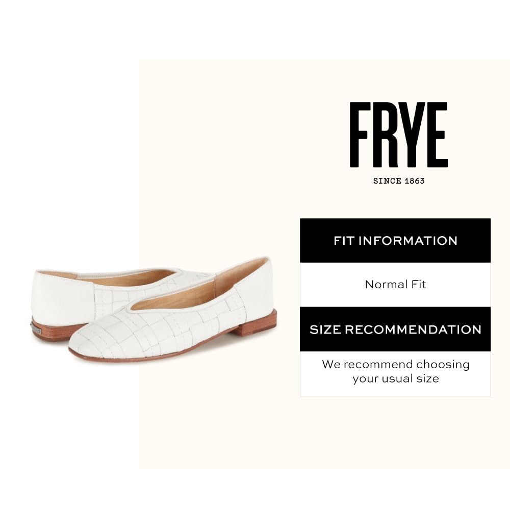 Frye Women's Claire Flat Shoe, White - 7.5 M
