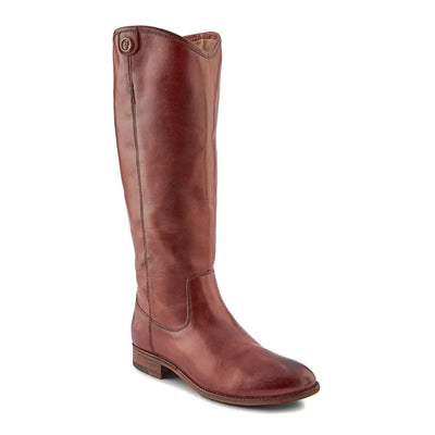 Frye Melissa Button 2 Equestrian-Inspired Tall Boots for Women Made from Hard-Wearing Vintage Leather with Antique Silver Hardware and Leather Outsole – 15 ½” Shaft Height, Mahogany - 7.5 WS