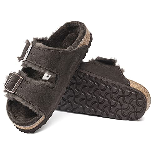 Shearling Lined Suede Arizona Sandal by Birkenstock