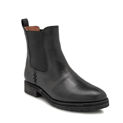 Frye Melissa Double Sole Chelsea Boots for Women - Rugged and Comfortable Leather Lined Slip On Classics with Leather Outsole and Antique Metal Hardware, Black - 9 M
