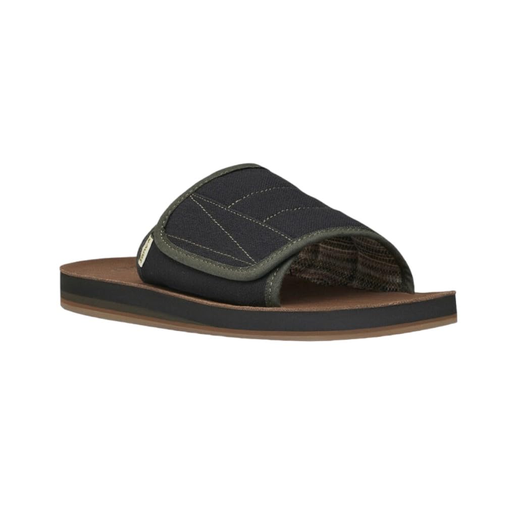 Sanuk mens Bixby Hemp Slide Sandal, Black, 10 US