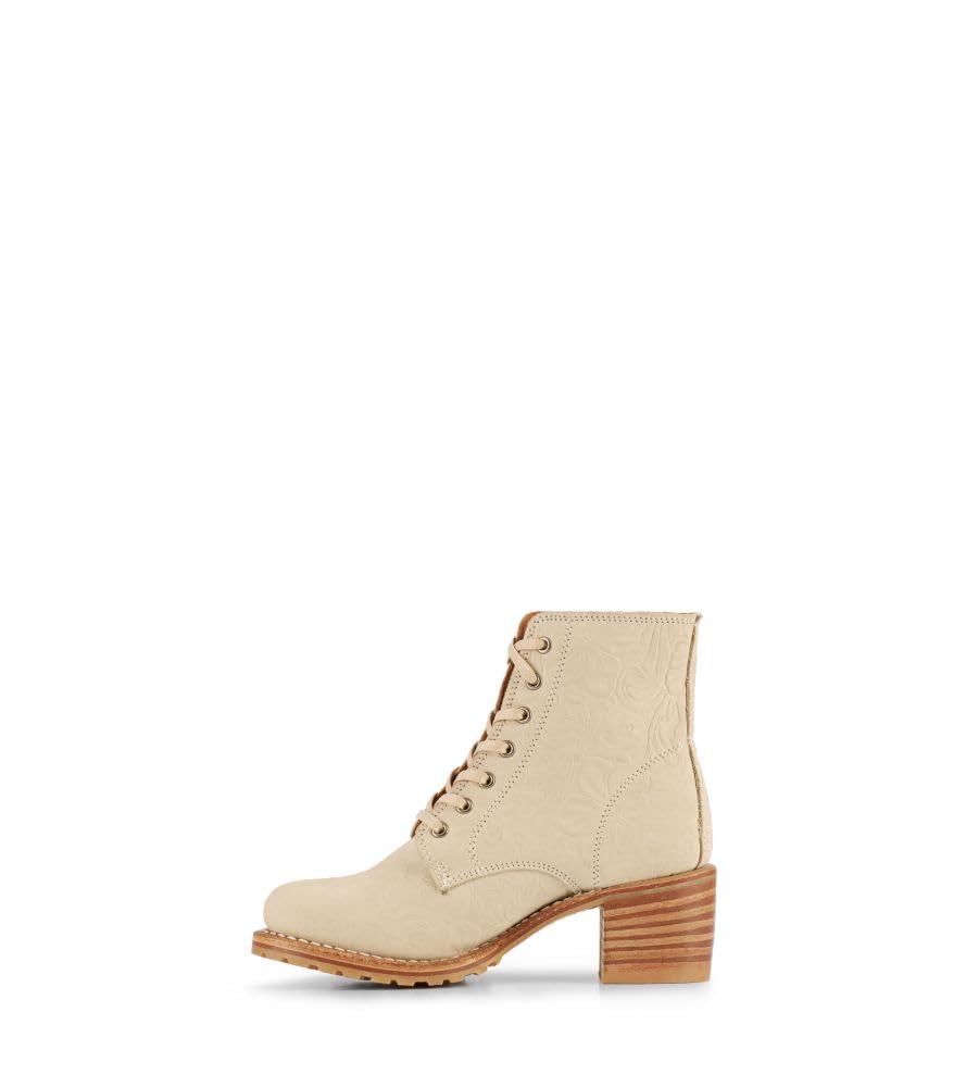 Frye Sabrina 6G Lace Up Women's Ankle & Bootie Boots - Premium Leather, Stylish and Comfortable Footwear for Every Occasion, Ivory - 8.5