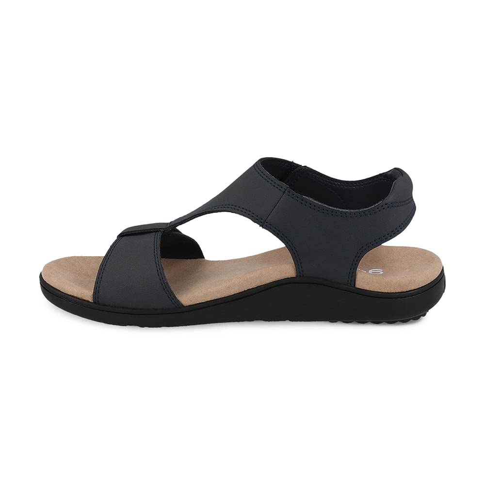 Gravity Defyer Women's GDEFY Dyvor Leather Fashion Slides 11M - VersoShock Orthotic Recovery Outdoor Sandals Black