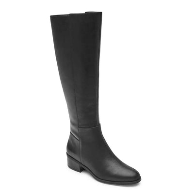 Rockport Women's Evalyn Tall Boot Easy Care Fashion, Black Leather, 10