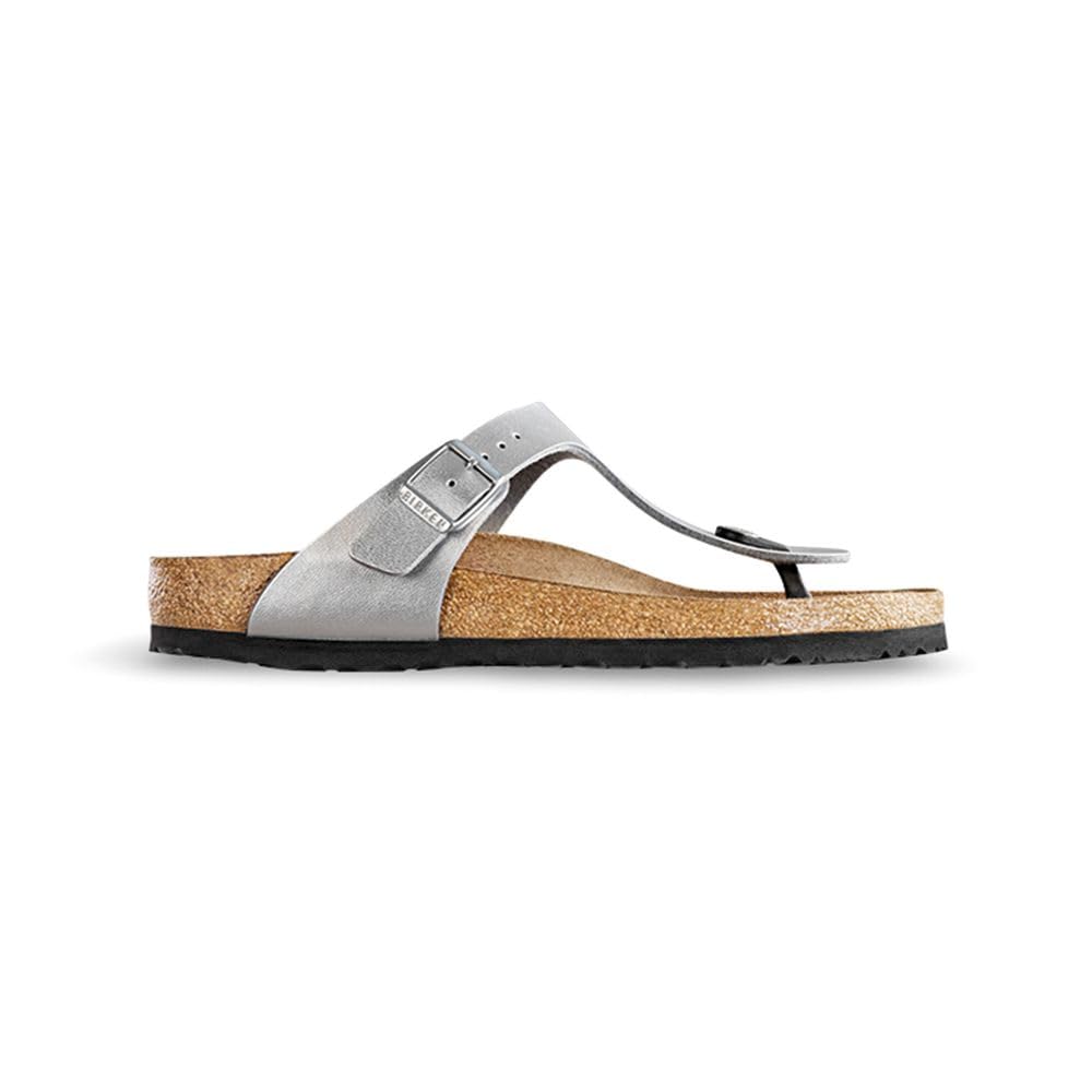 Birkenstock Women's Flip Flop Sandals, Silver Syn, 5.5