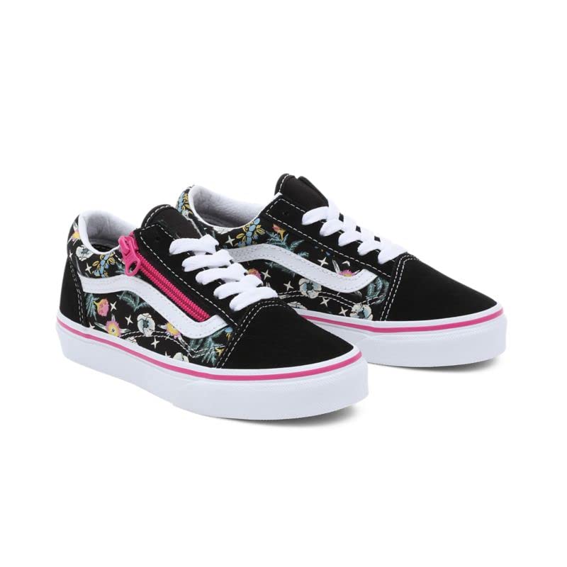 Vans Old Skool Zip Kids Floral Black Size 10.5