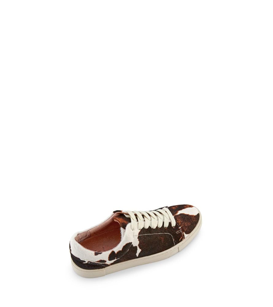 Frye Ivy Low Lace Sneakers for Women Crafted from Soft, Vintage Italian Leather with Removable Molded Footbed, Leather Lining, and Contrast White Rubber Outsoles, Black/Brown - 5.5M
