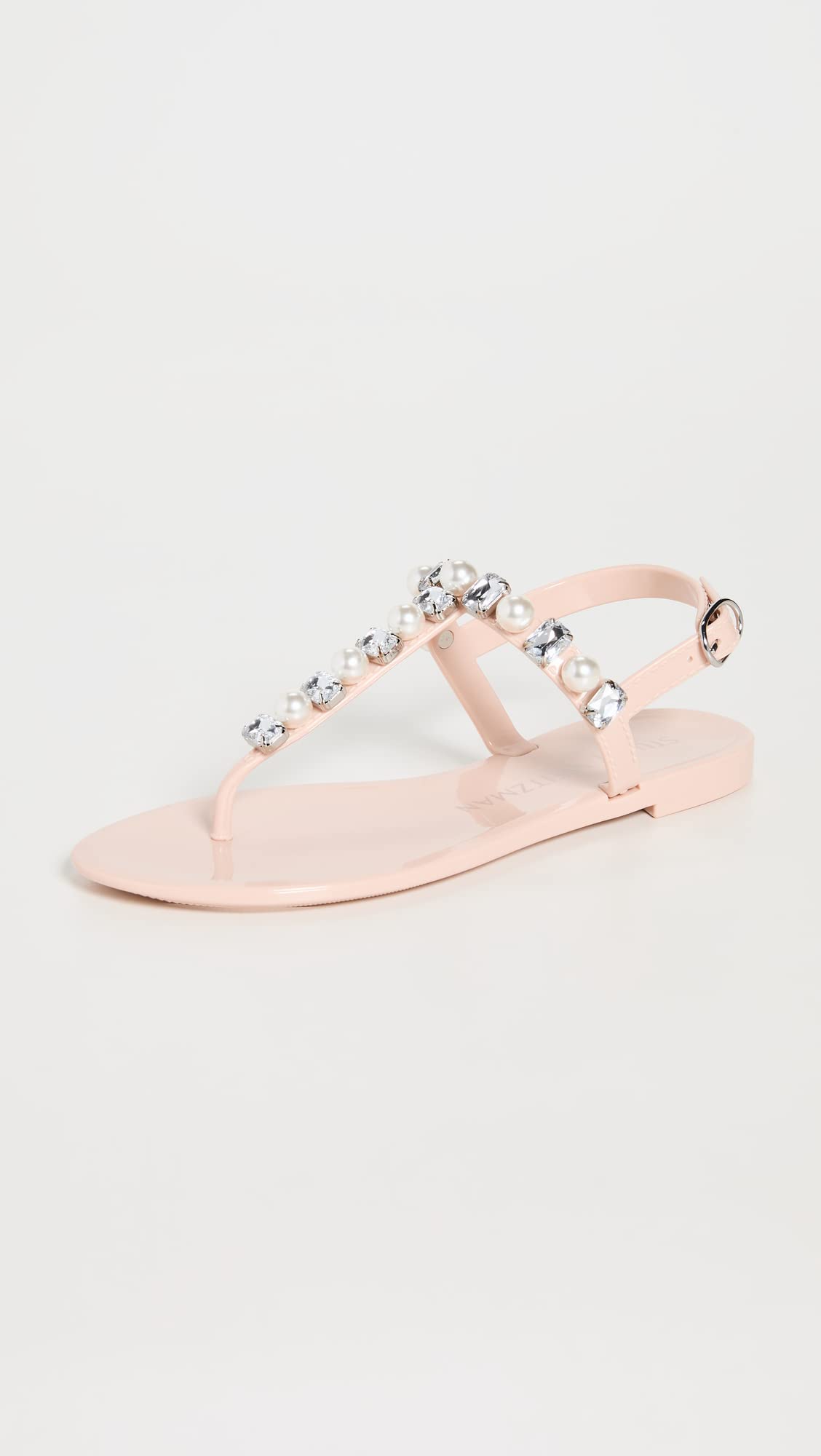 Stuart Weitzman Womens Goldie Crystal Jelly Poudre 5 B