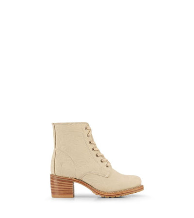 Frye Sabrina 6G Lace Up Women's Ankle & Bootie Boots - Premium Leather, Stylish and Comfortable Footwear for Every Occasion, Ivory - 8.5