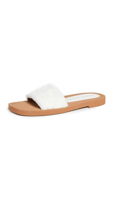 Stuart Weitzman Cammy Slide Sandal Natural 8 M