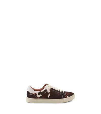 Frye Ivy Low Lace Sneakers for Women Crafted from Soft, Vintage Italian Leather with Removable Molded Footbed, Leather Lining, and Contrast White Rubber Outsoles, Black/Brown - 5.5M