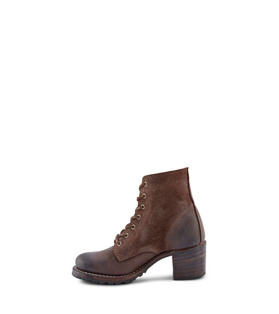 Frye Sabrina 6G Lace Up Women's Ankle & Bootie Boots - Premium Leather, Stylish and Comfortable Footwear for Every Occasion, Dark Brown - 9.5