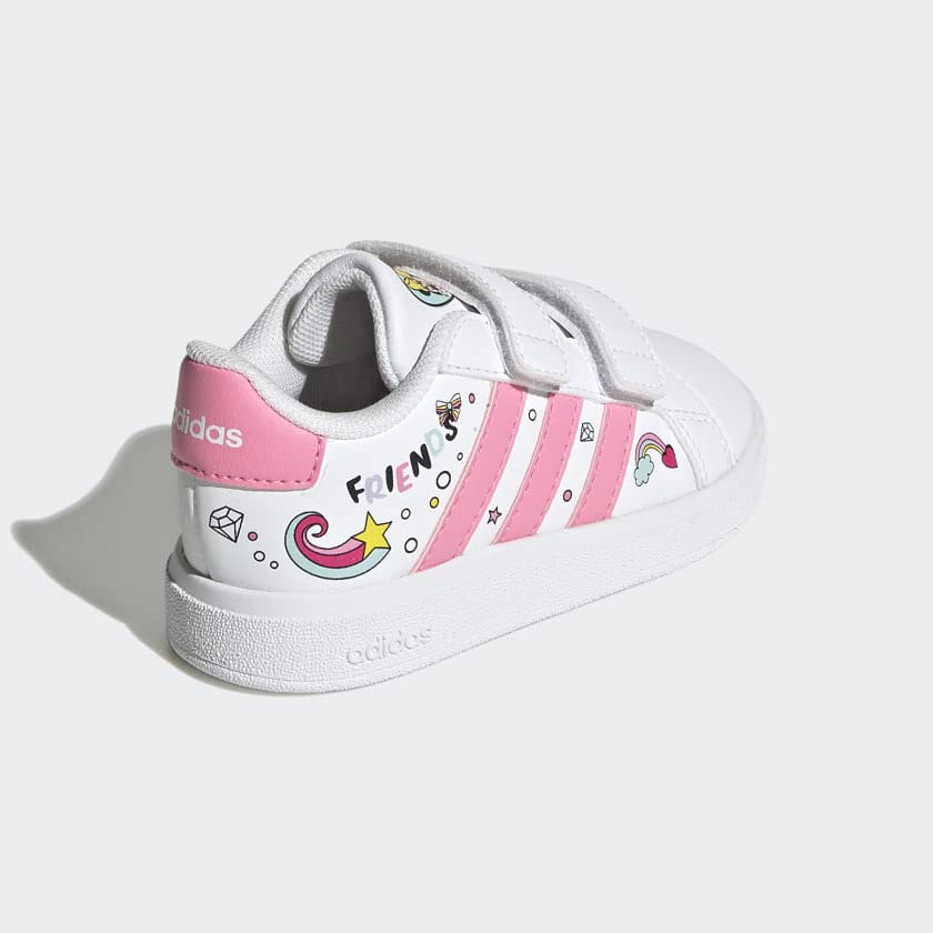 adidas Minnie Mouse Grand Court Shoes Kids', White, Size 6K
