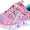 Skechers Kids Girls Heart Lights-Rainbow LUX Sneaker, Pink Multi 1, 4
