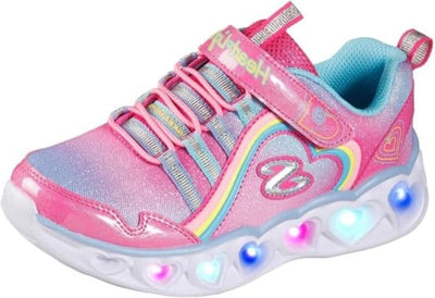Skechers Kids Girls Heart Lights-Rainbow LUX Sneaker, Pink Multi 1, 4