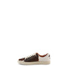 Frye Ivy Low Lace Sneakers for Women Crafted from Soft, Vintage Italian Leather with Removable Molded Footbed, Leather Lining, and Contrast White Rubber Outsoles, Black/Brown - 5.5M