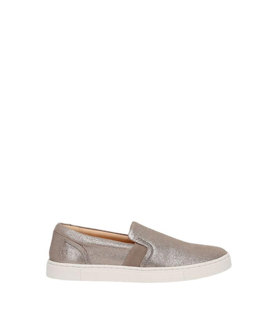 Frye Ivy Slip-On Shoes for Women Featuring Soft Leather with Thick Rubber Outsole, Removable Molded Footbed, and Padded Collar and Vamp – ½” Heel Height, Pewter - 9M